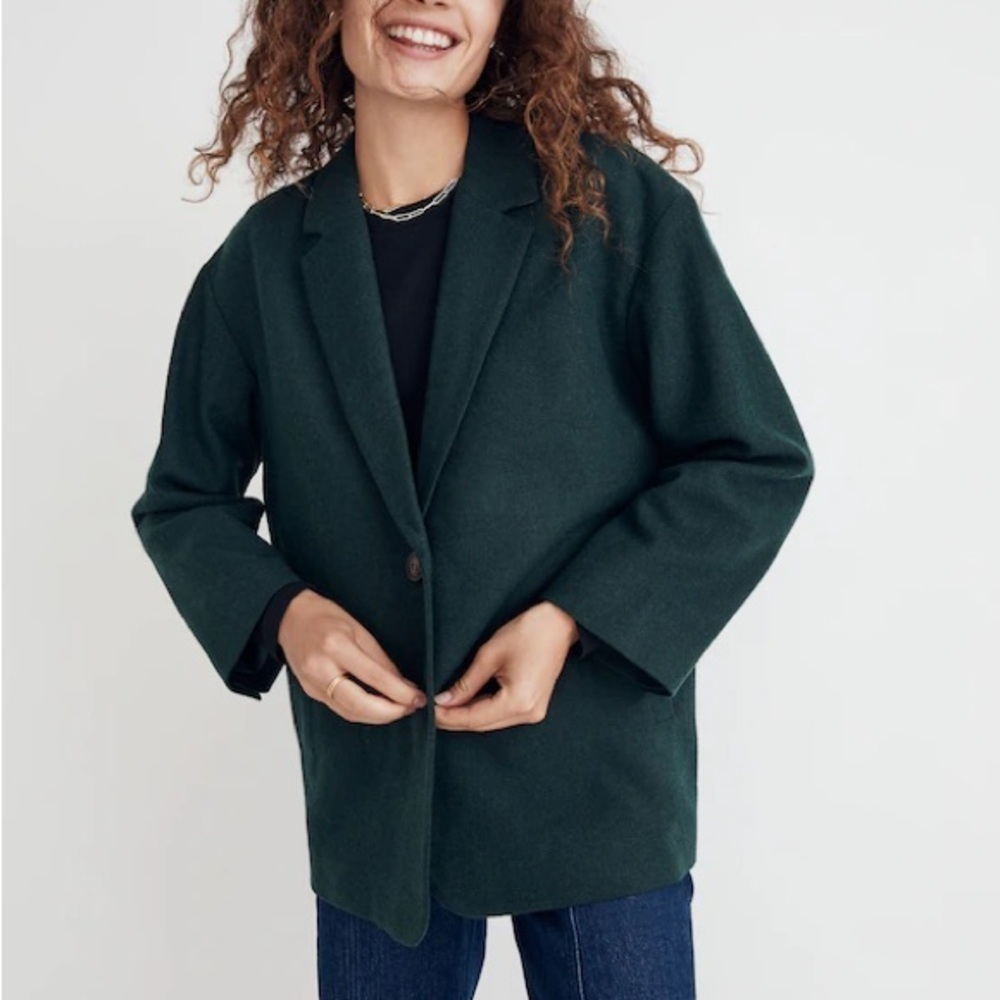 MADEWELL The Brushed Oversized Dorset 70s Classic MCM Boyfriend Blazer Jacket